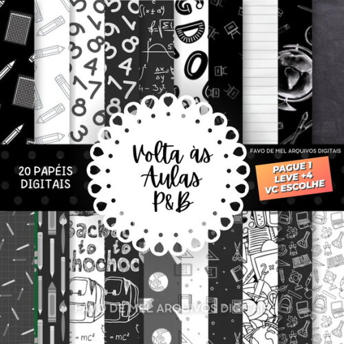 Papel Digital Volta às Aulas #5 Jpg (pague 1 Leve 5)