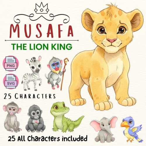 KIT DIGITAL REI LEÃO MUFASA PNG SVG