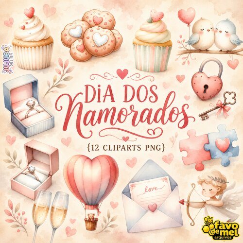 KIT DIGITAL DIA DOS NAMORADOS AQUARELA #6