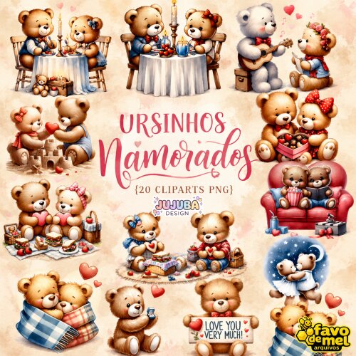 KIT DIGITAL URSINHOS NAMORADOS PNG