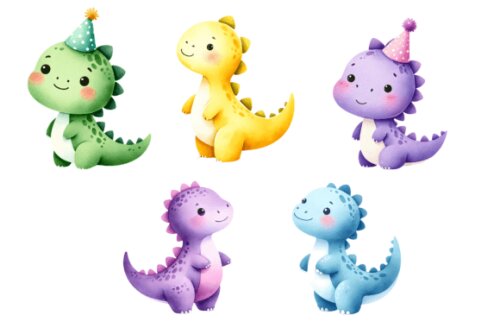 KIT DIGITAL DINOSSAUROS AQUARELA #51