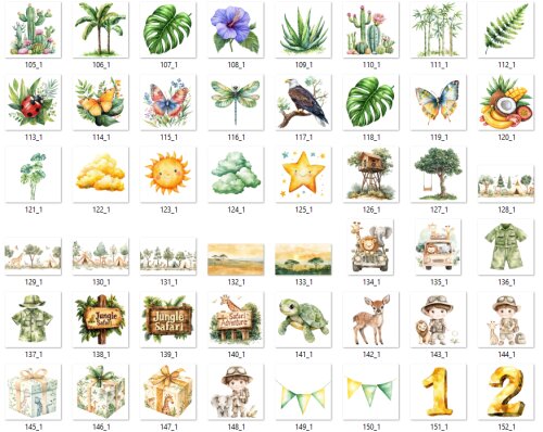 KIT DIGITAL SAFARI AQUARELA PREMIUM #46