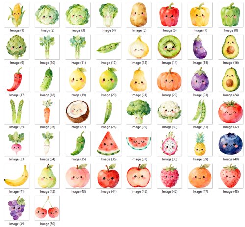 KIT DIGITAL FRUTINHAS E VEGETAIS FOFOS AQUARELA