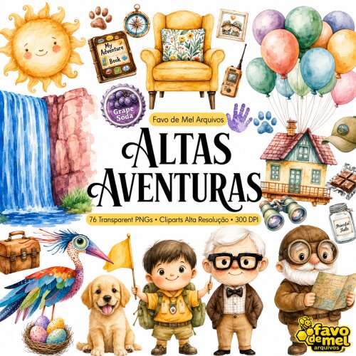 KIT DIGITAL UP ALTAS AVENTURAS AQUARELA