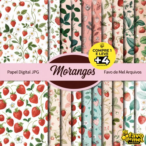 PAPEL DIGITAL MORANGOS ESTILO VINTAGE