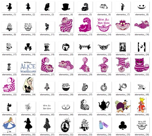 KIT DIGITAL ALICE NO PAÍS DAS MARAVILHAS - MEGA PACK