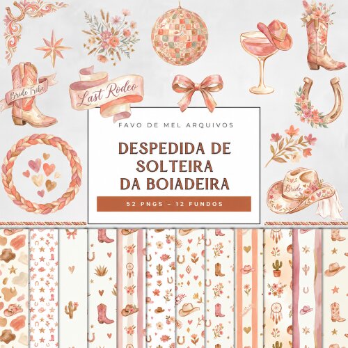 KIT DIGITAL BOIADEIRA AQUARELA #53 DESPEDIDA DE SOLTEIRA