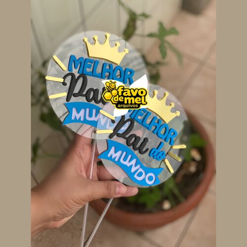 ARQUIVO DE CORTE TOPO DE BOLO DIA DOS PAIS STUDIO MELHOR PAI DO MUNDO