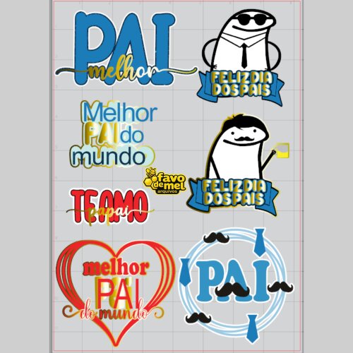 ARQUIVO DE CORTE TOPO DE BOLO DIA DOS PAIS - PACK 7 TOPOS STUDIO