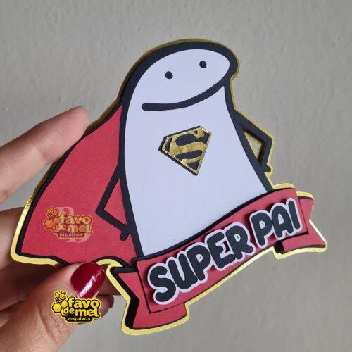ARQUIVO DE CORTE TOPO DE BOLO SUPER PAI FLORK - STUDIO