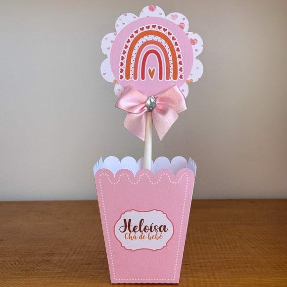 Centro de Mesa Arco-íris Boho Menina