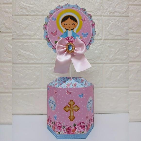 Centro de Mesa Sextavado Nossa Senhora das Graças G