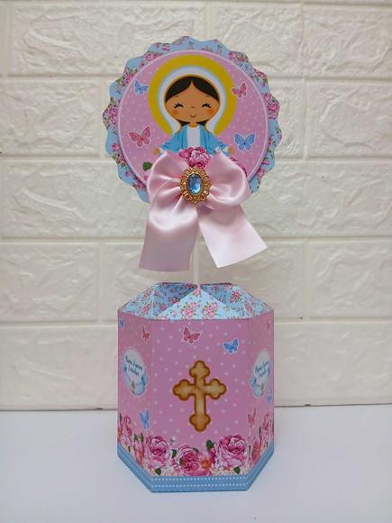 Centro de Mesa Sextavado Nossa Senhora das Graças G
