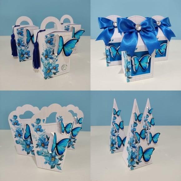 Personalizado Borboleta Azul 20 Peças