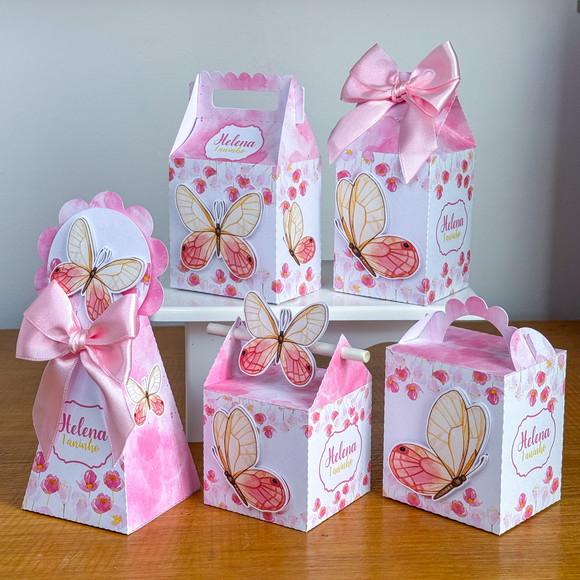 Personalizado Borboleta Rosa 40 Peças