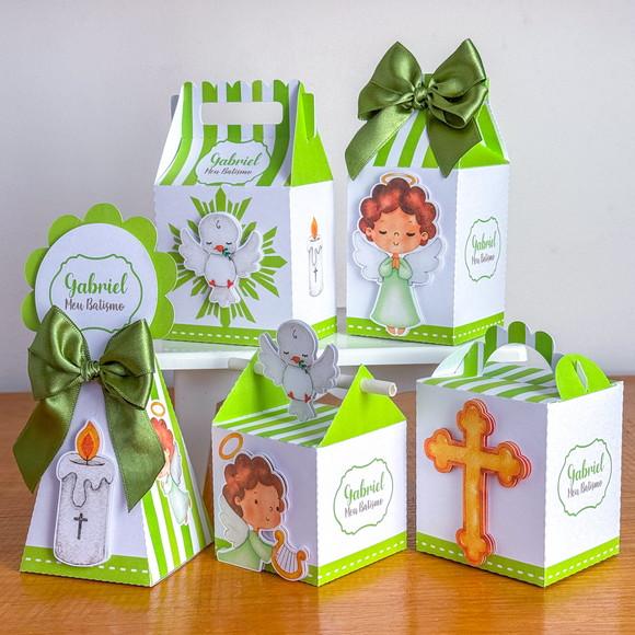 Personalizados Batizado Verde 20 Peças