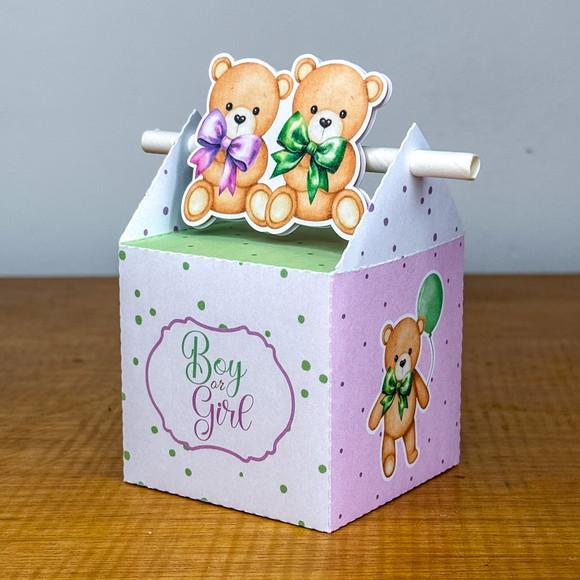 Personalizados Chá Revelação Verde e Lilás 50 Peças