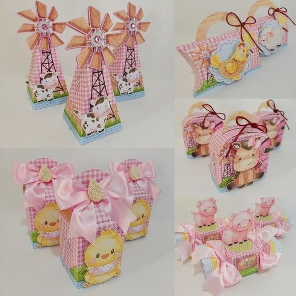 Personalizados Fazendinha Rosa 50 Peças