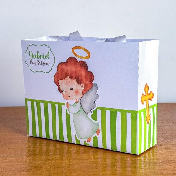 Sacola Personalizada Batizado Verde