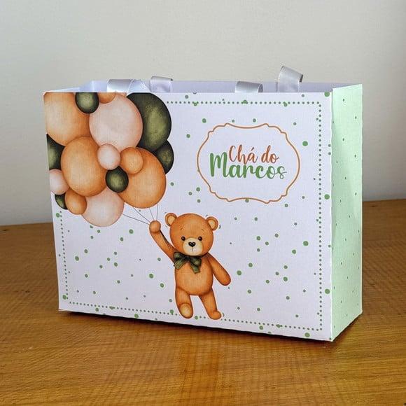 Sacola Personalizada Chá de Bebe Verde