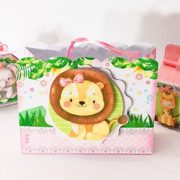 Sacola Personalizada Safari Rosa Menina