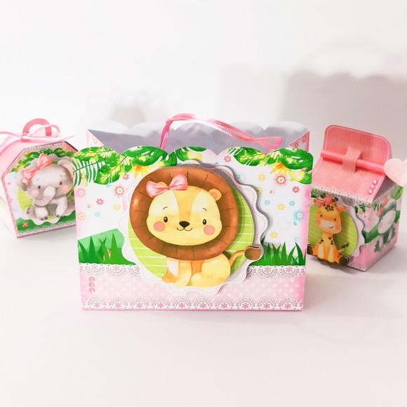 Sacola Personalizada Safari Rosa Menina