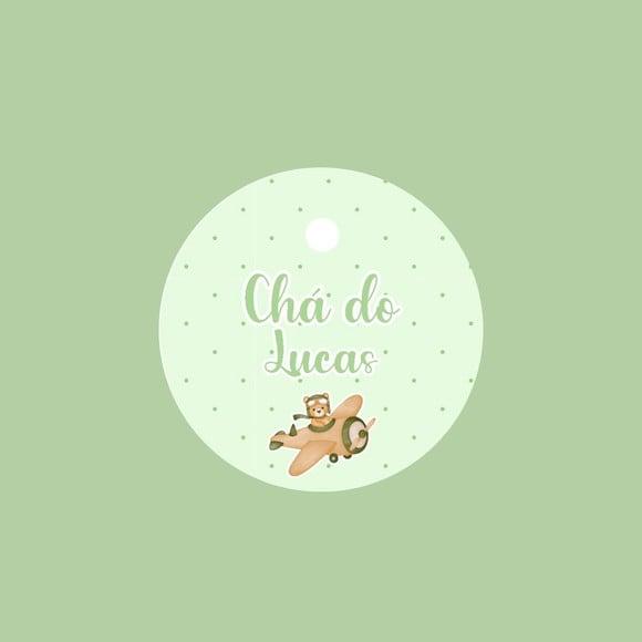 Tag Redonda Personalizada Chá de Bebe Verde