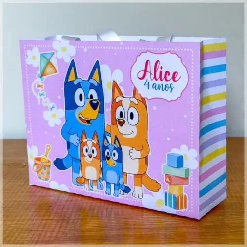 20 Sacola Personalizada Bluey e Bingo Menina