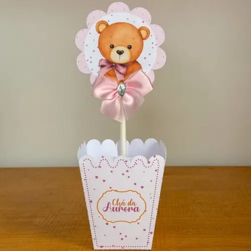Centro de Mesa Chá de Bebe Rosa