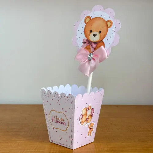 Centro de Mesa Chá de Bebe Rosa