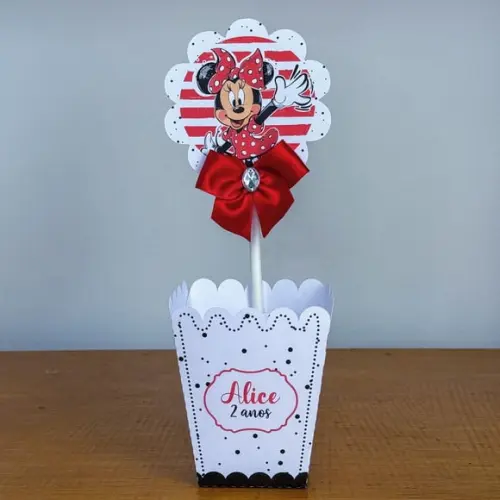 Centro de Mesa Minnie Vermelha