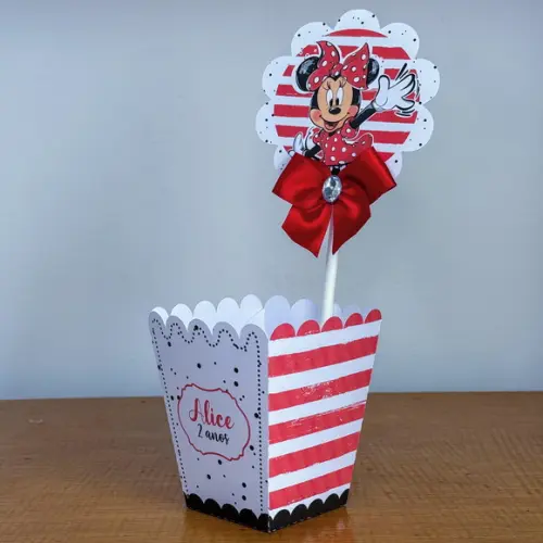 Centro de Mesa Minnie Vermelha