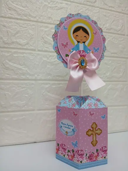 Centro de Mesa Sextavado Nossa Senhora das Graças G
