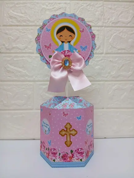 Centro de Mesa Sextavado Nossa Senhora das Graças G