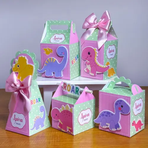 Lembrancinha Dino Baby Menina 60 Peças