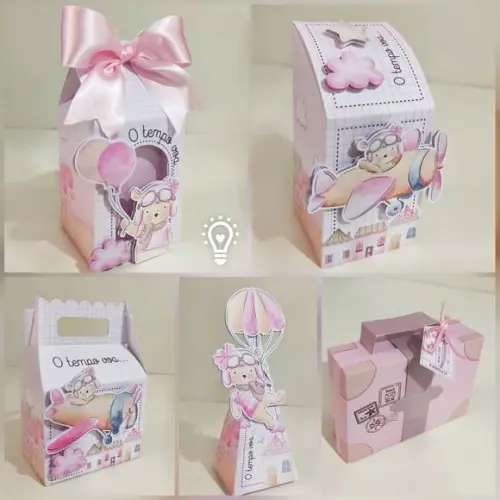 Personalizado o Tempo Voa Rosa 60 Peças