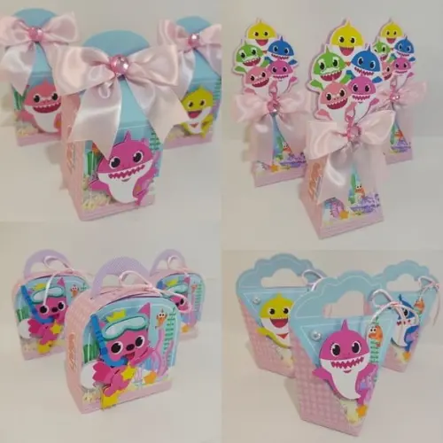 Personalizados Baby Shark Menina 40 Peças