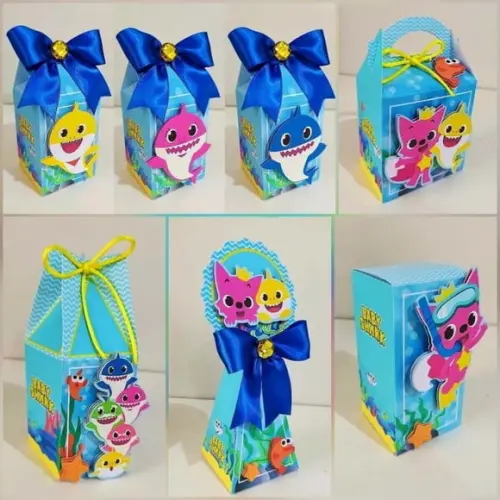 Personalizados Baby Shark Menino 60 Peças