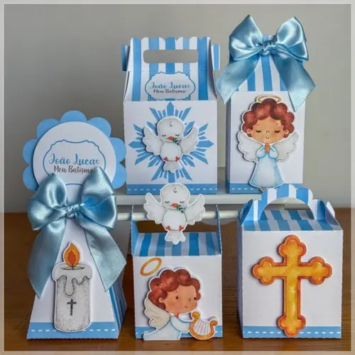 Personalizados Batizado Menino 30 Peças