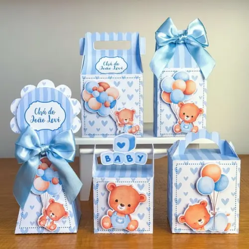 Personalizados Chá de Bebe Azul 30 Peças
