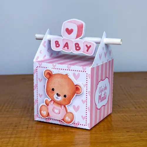 Personalizados Chá de Bebe Ursinha Rosa 60 Peças