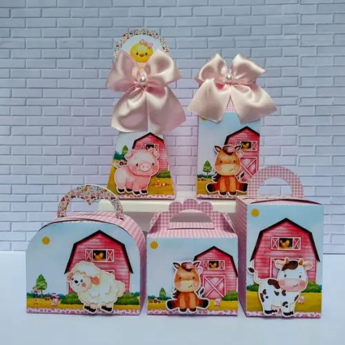 Personalizados Fazendinha Rosa (30 Peças)