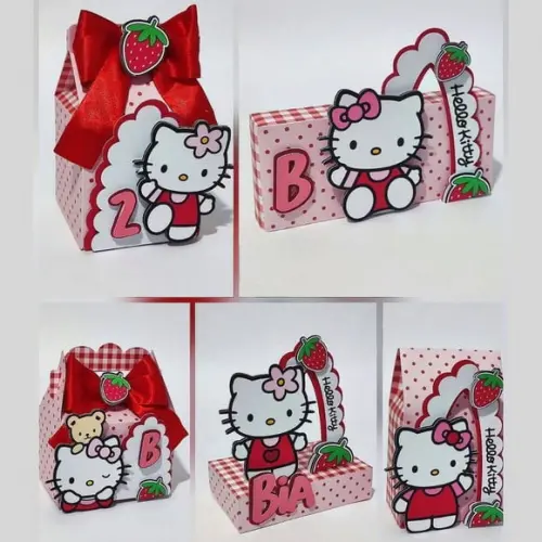 Personalizados Hello Kitty Vermelha 40 Peças