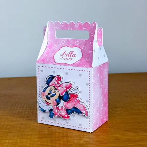 Personalizados Minnie Rosa Aquarelada 60 Peças