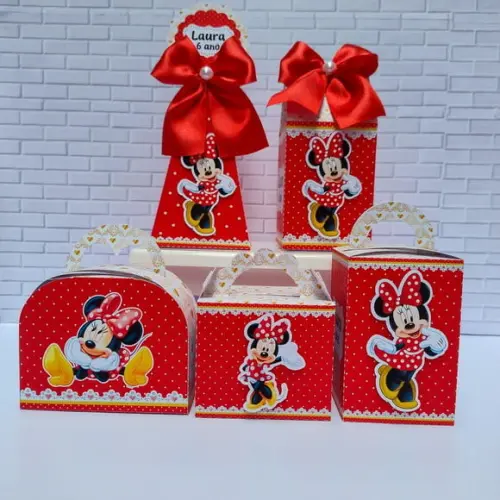 Personalizados Minnie Vermelha 60 Peças