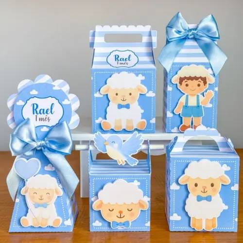 Personalizados Ovelhinha Azul 50 Peças
