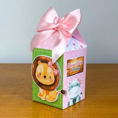 Personalizados Safari Baby Rosa Menina 60 Peças