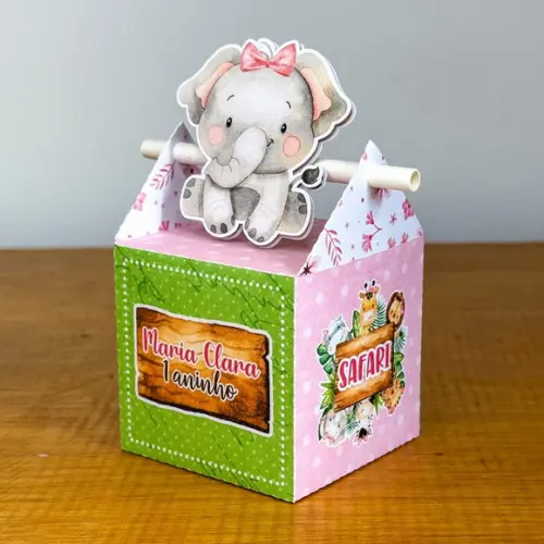Personalizados Safari Baby Rosa Menina 40 Peças