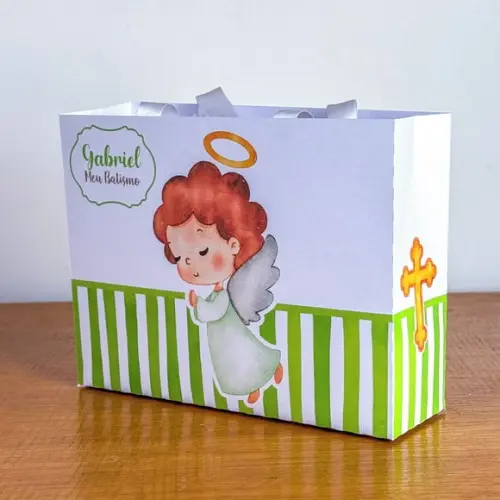 Sacola Personalizada Batizado Verde