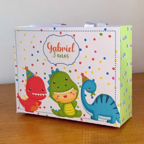 Sacola Personalizada Dinossauro Dino Baby